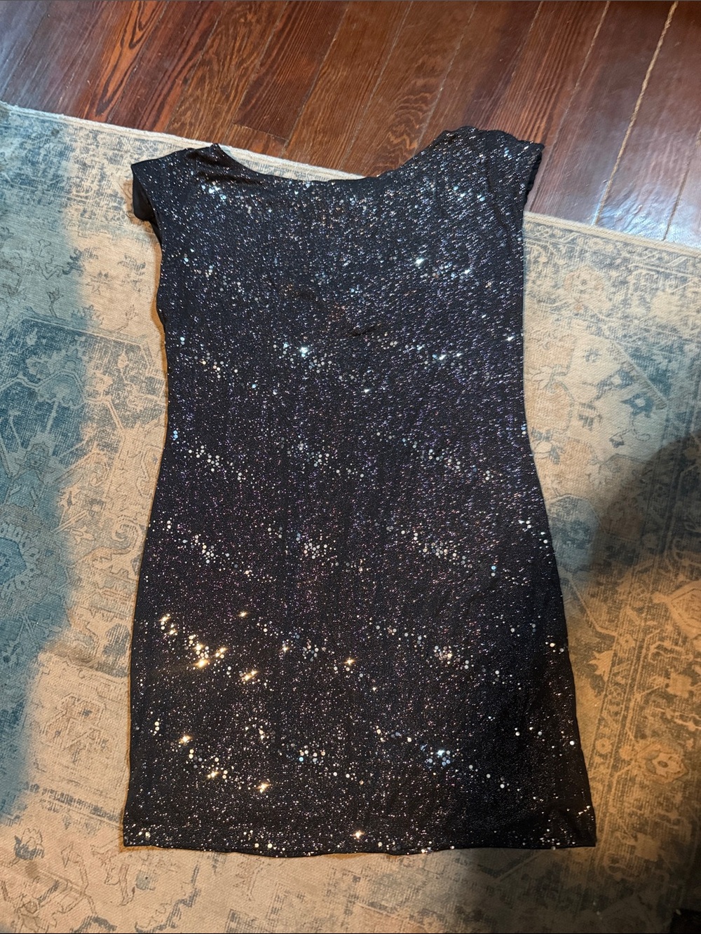 Allen B. By Allen Schwartz Black Sequin Mini Dress